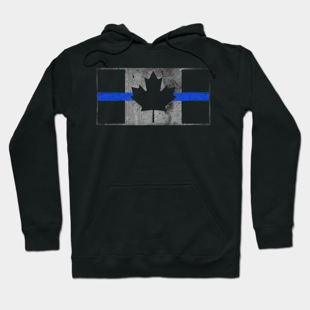 Canada Thin Blue Line Flag Hoodie by bluelinemotivation